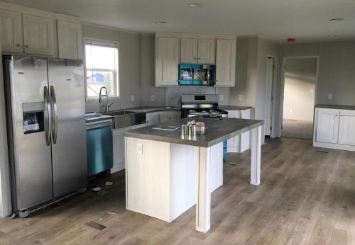 Kitchen Stainless Appliances with Island